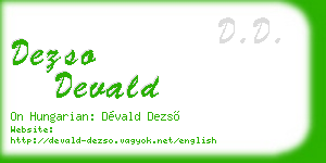 dezso devald business card