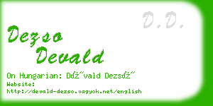 dezso devald business card